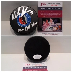 Nicklas Lidstrom Signed Hall of Fame Puck JSA COA Inscribe 12 X All Star Detroit - Picture 1 of 3
