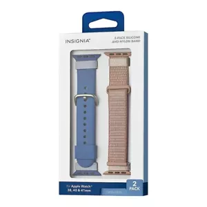 Insignia - Silicone & Nylon Bands for Apple Watch 38mm 40mm 41mm - Indigo/Mauve - Picture 1 of 8