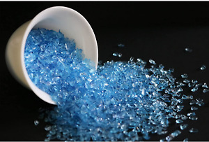 Sea Blue Broken Glass Chips Transparent Glitter Sprinkles 2-4Mm Bulk Irregular G