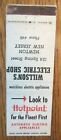 NEWTON, NEW JERSEY: WILSSON'S ELECTRIC SHOP LOW PHONE #446 MATCHBOOK COVER -F14