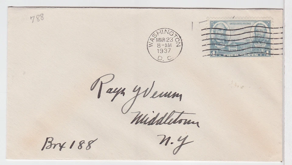 TurtlesTradingPost -  Army Navy -4 Cent Army #788 1937 FDC  No Cachet - Image 1 of 1