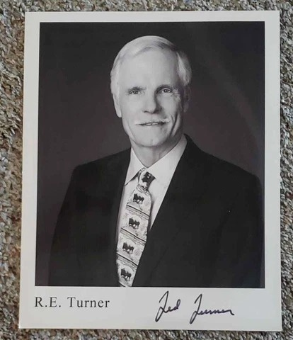 Ted Turner: TBS Atlanta Braves Signed 8x10 Photo Cover