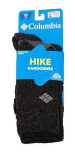Columbia Men's 10-13 Black Gray Merino Wool Blend Crew Hike Socks - Picture 1 of 2
