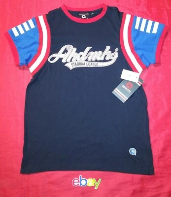 CAMISETA DE ESTADIO A RAYAS AZUL ROJO BLANCO TALLA S AKADEMIKS PARA HOMBRE ¡NUEVA CON ETIQUETAS!! Foto 1 de 4
