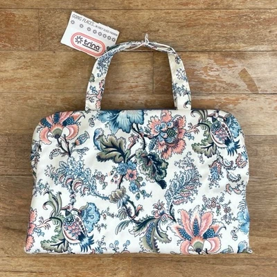 Bolso de Belleza Vintage Maquillaje Floral Artículos de Aseo Años 60 Trina Estampado Floral Lona Viaje Foto 1 de 4