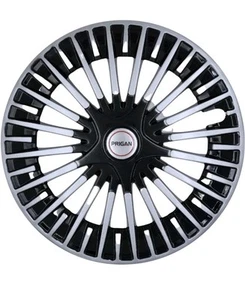 15 inch Set of 4 Hubcaps - Unique Black & Silver Wheel Covers - Made in india - - Picture 1 of 6