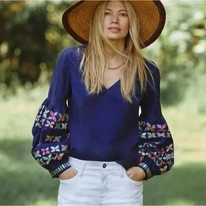 Maeve by Anthropologie Sonja besticktes geblümtes Top - Größe 10P - Bild 1 von 10