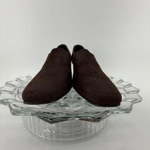 Donald Pliner donna marrone scamosciato e pelle goffrata tacco a blocco Made in Italy 6M - Foto 1 di 12