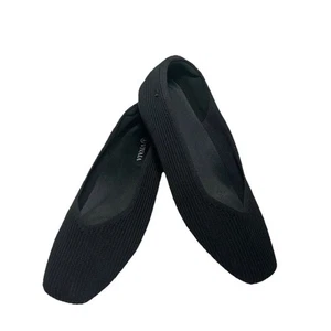 VIVAIA Margot 2.0 Square Toe V-Cut Flats Black Knit Shoe EU 41 W US 10.5 - Picture 1 of 9