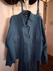 Torrid 1X Crop Jacket Teal LS Neu mit Etikett - Bild 1 von 3