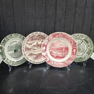 (4) VTG Souvenir State Plates Collectible Oregon Kansas Kentucky Overland Trails - Picture 1 of 17