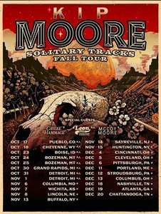 Kip Moore Solitary Tracks Herbst Tour 2025 Zeitplan Tourdaten Wohndeko Poster - Bild 1 von 5