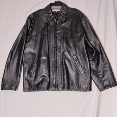 JHANE BARNES Black LEATHER Jacket Sz 42 - Image 1 of 4