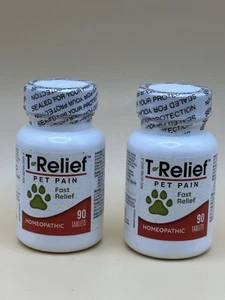 Lot of 2 T-Relief Pet Pain Relief Plant-Based Pain Relievers 90Tabs 06/2029 - Picture 1 of 3
