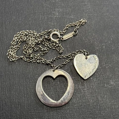 Tiffany & Co. 925 Sterling Silver Heart and Circle Pendant Necklace - image 1 of 4