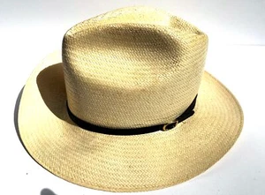Genuine Vintage Stetson PANAPORE White Straw Hat Size 6 1/4 - 6 7/8 Small Panama - Picture 1 of 9