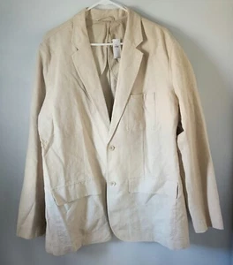 GAP mens linen-cotton blazer Classic Khaki long sleeve 2 button front size XL - Picture 1 of 12