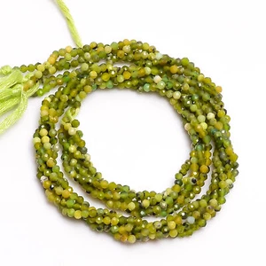 2 mm Natural Green Opal Faceted Round Rondelle Beads Jewelry 12.5" Strand EB-40 - Picture 1 of 2