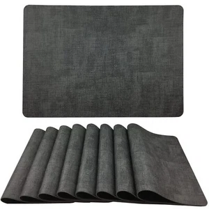 Waterproof Easy to Clean Non-Slip Heat Resistant Thick Faux Leather Placemats... - Picture 1 of 7