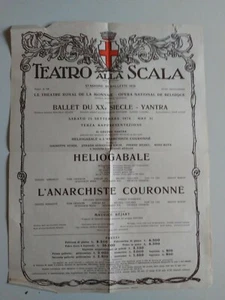 Locandina Teatro alla Scala musiche di autori vari. anno 1976. Buone condizioni - Foto 1 di 1