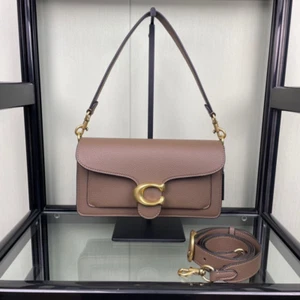 Borsa a tracolla Coach Tabby 26 73995 pelle marrone pietra scuro tracolla outlet nuova - Foto 1 di 8