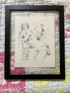 Nic Jonk Signed Original Drawing Important Dutch Contemporary Framed - Picture 1 of 7
