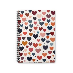 Heartfelt Spiral Notebook: Heart Pattern, Journal for Writing, Sketching - Picture 1 of 5