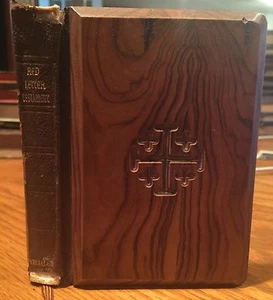 JERUSALEM WOOD RED LETTER NEW TESTAMENT BIBLE c1950 - Imagen 1 de 4