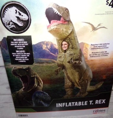 Jurassic World T-Rex Inflatable Halloween Costume for Children Youth Rubies - Image 1 of 3