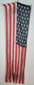 Flag Like Neck Scarf Rectangle 26x67 inches Red White Back Stars Stripes - Picture 1 of 9