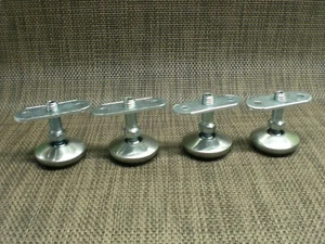 4 Stück Set Möbelfüße + Montageplatte M8 Edelstahl Chrom Stellteller - Bild 1 von 6