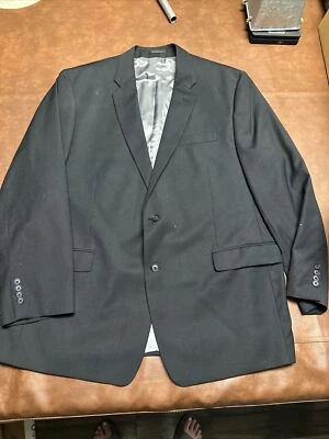 Calvin Klein Macys Mens Store Wool Laine Suit Jacket And Pant 42Wx32L Black/gray - Image 1 of 4