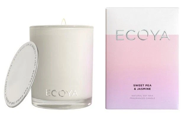 ECOYA Madison Jar Candle - Sweet Pea & Jasmine, 400g