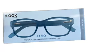 Occhiali da lettura The Look occhiali unisex PREMIUM gomma blu +1,50 lettori artista - Foto 1 di 1