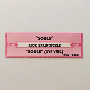 Jukebox Strip: RICK SPRINGFIELD - Souls 1983 RCA 13650 Pop Hit Living in Oz - Picture 1 of 1