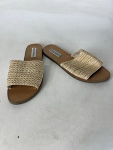 Steve Madden Women’s Grace, Natural Raffia Slide Sandals, Size 7.5 M - Picture 1 of 6