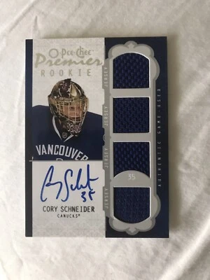 2008-09 OPC Premier Cory Schneider RC Quad Jersey Autograph #84 Canucks RARE - Image 1 of 2