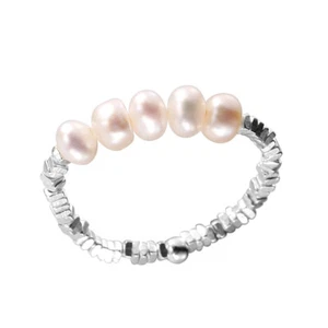 Delicate Versatile Pearl Ring Minimalist Beaded Finger Ring Jewelry Accessories - Picture 1 of 11