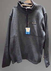 NEW Men's Columbia XL Sweater Weather Half Zip Pullover Gray Blue Weather HZ - Picture 1 of 7