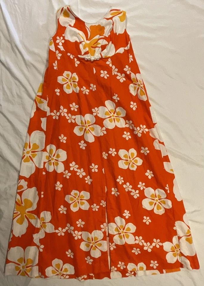 Maxi Vestido Vintage Un Original Hawaiian Togs Flores Tropicales Hecho en Hawai Foto 1 de 4