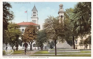 GA~GEORGIA~SABANA~OFICINA DE CORREOS Y MONUMENTO A GORDON~C.1920 - Imagen 1 de 3
