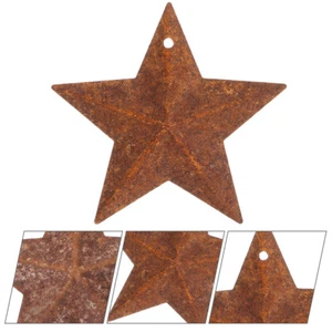 50 Pcs Retro Five-pointed Star Pendant Crafts Stars Rusty Ornaments Hole Rustic - Imagen 1 de 12