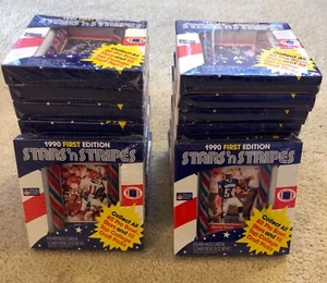 1990 First Edition Stars 'n Stripes NFL Football (8oz) BOX mit Fotokarten & Süßigkeiten - Bild 1 von 4