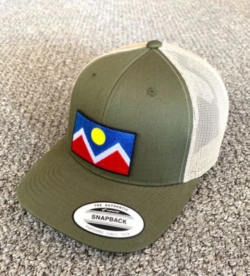 Denver Flag Hat Colorado SnapBack Trucker Mesh Cap Handcrafted in Florida - Image 1 of 2