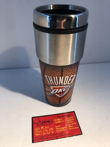 Oklahoma City Thunder Logo Travel Mug Tumbler Stainless Steel Cover