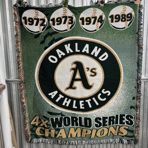 Oakland A's Athletics 4x World Series Champions Blanket 56x48 Cover