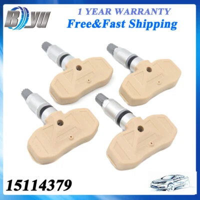Sensores de presión de neumáticos TPMS 15114379 4 piezas para Chevrolet 2005-06 Cadillac Escalade Foto 1 de 4