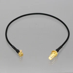 MCX Male Right Angle to SMA Female Bulkhead RF 0.5~15FT Cable For Antenna Radio - Picture 1 of 8