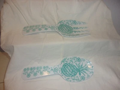 NAUTICAL PINEAPPLE MELMAC SERVING SPOON AND FORK - Image 1 of 2