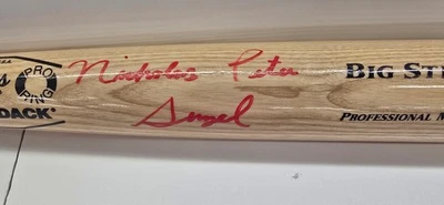 Nick Senzel Reds Autograph Rawlings Big Stick Red Ink Bat JSA - Image 1 of 3